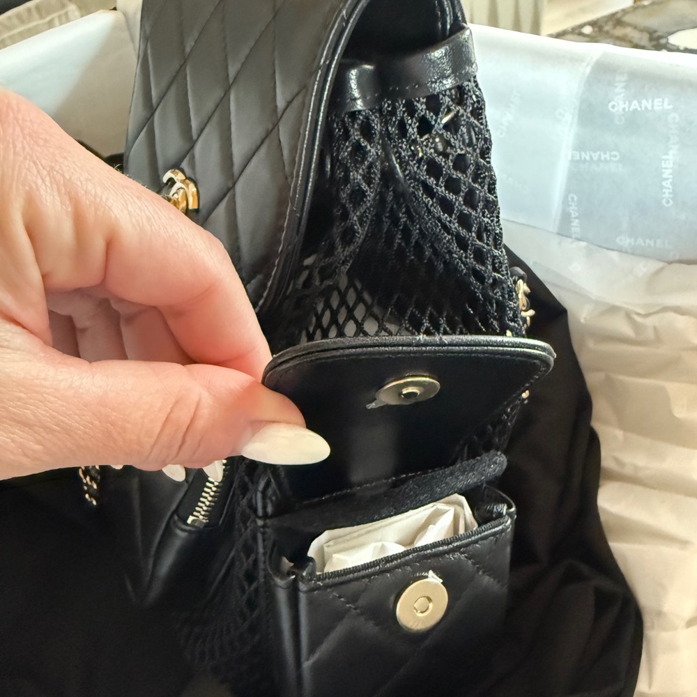 FULL SET - CHANEL Black Quilted Backpack with Gold HW - Picture 11 of 16